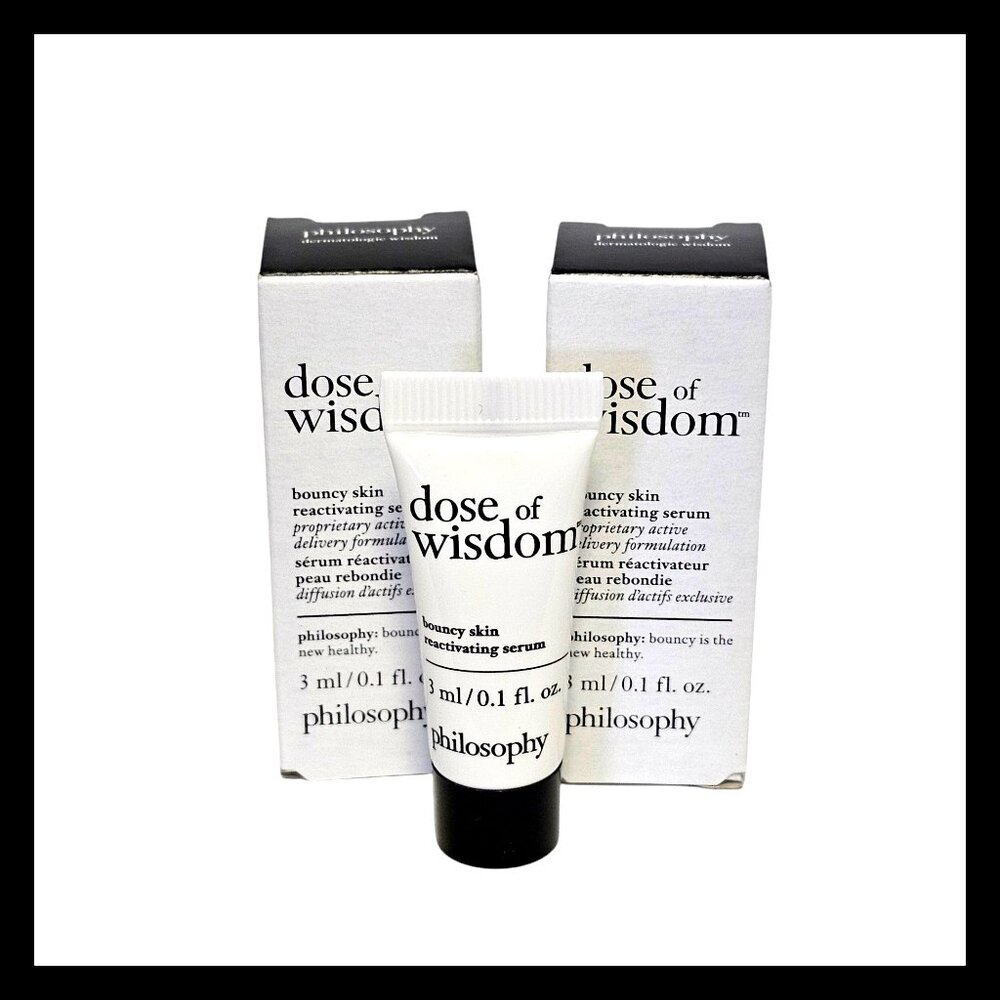 2 x Philosophy Dose of Wisdom Bouncy Skin Reactivating Serum 0.1 fl.oz. Mini